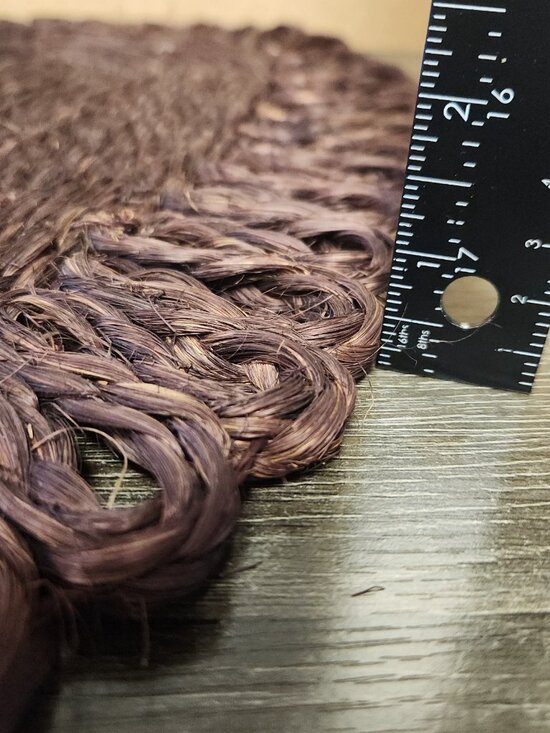 VTG 70's Woven Oval Looped Floral Edge Placemat Centerpiece Set of 4 Cottagecore - Picture 7 of 11